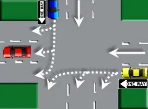 Making a left Turn From a One-Way Street